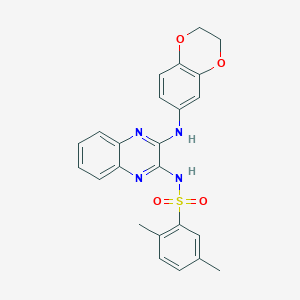 N-[3-(2,3-dihydro-1,4-benzodioxin-6-ylamino)quinoxalin-2-yl]-2,5-dimethylbenzenesulfonamide