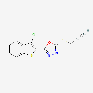 2-(3-Chloro-1-benzothiophen-2-yl)-5-(prop-2-yn-1-ylsulfanyl)-1,3,4-oxadiazole