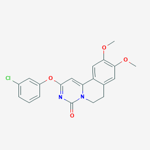 molecular formula C20H17ClN2O4 B12483015 2-(3-chlorophenoxy)-9,10-dimethoxy-6,7-dihydro-4H-pyrimido[6,1-a]isoquinolin-4-one 