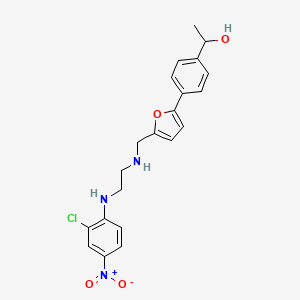 molecular formula C21H22ClN3O4 B12483018 1-(4-{5-[({2-[(2-Chloro-4-nitrophenyl)amino]ethyl}amino)methyl]furan-2-yl}phenyl)ethanol 