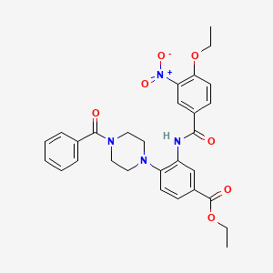 Ethyl 3-{[(4-ethoxy-3-nitrophenyl)carbonyl]amino}-4-[4-(phenylcarbonyl)piperazin-1-yl]benzoate