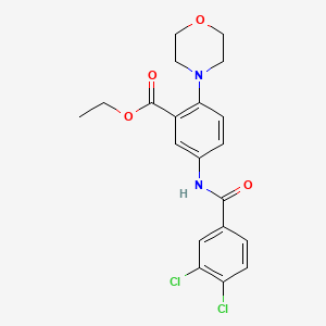 molecular formula C20H20Cl2N2O4 B12483026 Ethyl 5-{[(3,4-dichlorophenyl)carbonyl]amino}-2-(morpholin-4-yl)benzoate 