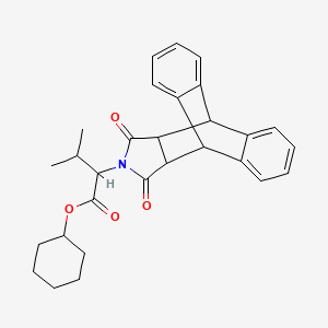 molecular formula C29H31NO4 B12483032 Cyclohexyl 2-(16,18-dioxo-17-azapentacyclo[6.6.5.0~2,7~.0~9,14~.0~15,19~]nonadeca-2,4,6,9,11,13-hexaen-17-yl)-3-methylbutanoate (non-preferred name) 