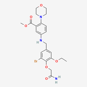 molecular formula C23H28BrN3O6 B12483043 Methyl 5-{[4-(2-amino-2-oxoethoxy)-3-bromo-5-ethoxybenzyl]amino}-2-(morpholin-4-yl)benzoate 