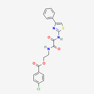 molecular formula C20H16ClN3O4S B12483061 2-({Oxo[(4-phenyl-1,3-thiazol-2-yl)amino]acetyl}amino)ethyl 4-chlorobenzoate 