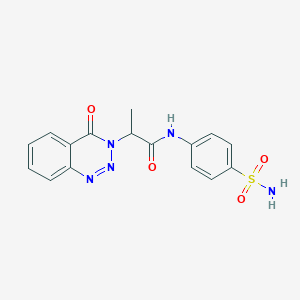 molecular formula C16H15N5O4S B12483082 2-(4-oxo-1,2,3-benzotriazin-3(4H)-yl)-N-(4-sulfamoylphenyl)propanamide 