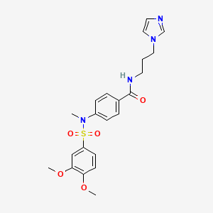 4-{[(3,4-dimethoxyphenyl)sulfonyl](methyl)amino}-N-[3-(1H-imidazol-1-yl)propyl]benzamide