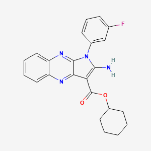 cyclohexyl 2-amino-1-(3-fluorophenyl)-1H-pyrrolo[2,3-b]quinoxaline-3-carboxylate