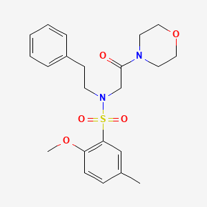 2-methoxy-5-methyl-N-[2-(morpholin-4-yl)-2-oxoethyl]-N-(2-phenylethyl)benzenesulfonamide