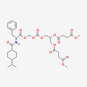4-O-[2-(4-methoxy-4-oxobutanoyl)oxy-3-[[(2R)-3-phenyl-2-[(4-propan-2-ylcyclohexanecarbonyl)amino]propanoyl]oxymethoxycarbonyloxy]propyl] 1-O-methyl butanedioate