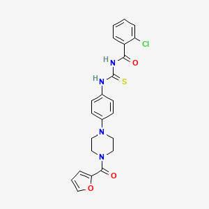 2-chloro-N-({4-[4-(furan-2-ylcarbonyl)piperazin-1-yl]phenyl}carbamothioyl)benzamide