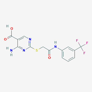 4-Amino-2-[(2-oxo-2-{[3-(trifluoromethyl)phenyl]amino}ethyl)sulfanyl]pyrimidine-5-carboxylic acid