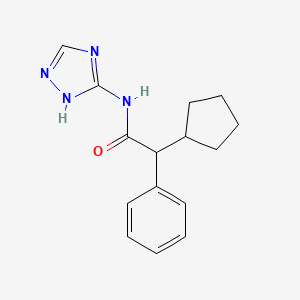 molecular formula C15H18N4O B12483191 2-cyclopentyl-2-phenyl-N-(4H-1,2,4-triazol-3-yl)acetamide 