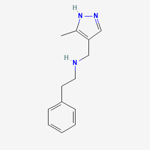 N-[(3-methyl-1H-pyrazol-4-yl)methyl]-2-phenylethanamine