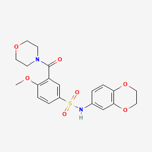 N-(2,3-dihydro-1,4-benzodioxin-6-yl)-4-methoxy-3-(morpholin-4-ylcarbonyl)benzenesulfonamide