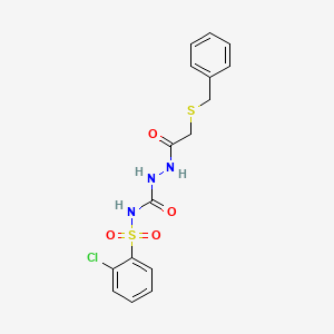 2-[(benzylsulfanyl)acetyl]-N-[(2-chlorophenyl)sulfonyl]hydrazinecarboxamide