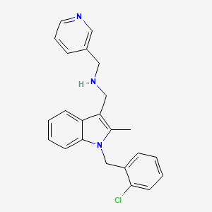 molecular formula C23H22ClN3 B12483266 1-[1-(2-chlorobenzyl)-2-methyl-1H-indol-3-yl]-N-(pyridin-3-ylmethyl)methanamine 