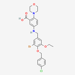 molecular formula C27H28BrClN2O5 B12483280 5-({3-Bromo-4-[(4-chlorobenzyl)oxy]-5-ethoxybenzyl}amino)-2-(morpholin-4-yl)benzoic acid 