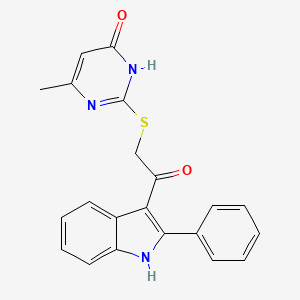 6-methyl-2-{[2-oxo-2-(2-phenyl-1H-indol-3-yl)ethyl]sulfanyl}pyrimidin-4(3H)-one