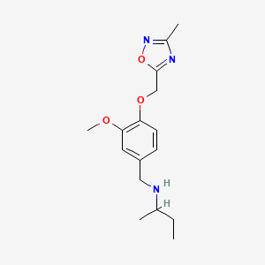 molecular formula C16H23N3O3 B12483301 N-{3-methoxy-4-[(3-methyl-1,2,4-oxadiazol-5-yl)methoxy]benzyl}butan-2-amine 