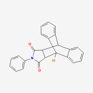 molecular formula C24H16BrNO2 B12483312 1-Bromo-17-phenyl-17-azapentacyclo[6.6.5.0~2,7~.0~9,14~.0~15,19~]nonadeca-2,4,6,9,11,13-hexaene-16,18-dione (non-preferred name) 