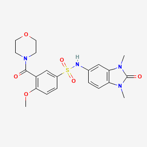 N-(1,3-dimethyl-2-oxo-2,3-dihydro-1H-benzimidazol-5-yl)-4-methoxy-3-(morpholin-4-ylcarbonyl)benzenesulfonamide