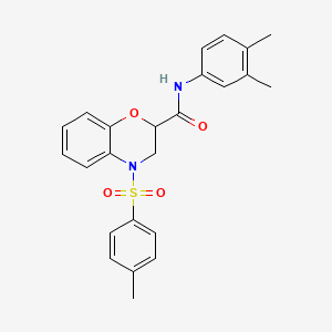 molecular formula C24H24N2O4S B12483343 N-(3,4-dimethylphenyl)-4-[(4-methylphenyl)sulfonyl]-3,4-dihydro-2H-1,4-benzoxazine-2-carboxamide 