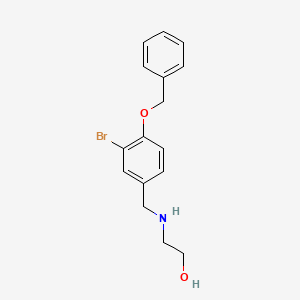 molecular formula C16H18BrNO2 B12483369 2-{[4-(Benzyloxy)-3-bromobenzyl]amino}ethanol 