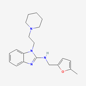 molecular formula C20H26N4O B12483377 N-[(5-methylfuran-2-yl)methyl]-1-[2-(piperidin-1-yl)ethyl]-1H-benzimidazol-2-amine 