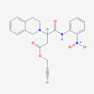 molecular formula C22H21N3O5 B12483399 prop-2-yn-1-yl 3-(3,4-dihydroisoquinolin-2(1H)-yl)-4-[(2-nitrophenyl)amino]-4-oxobutanoate 