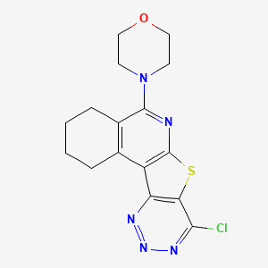 molecular formula C16H16ClN5OS B12483446 4-(13-chloro-11-thia-9,14,15,16-tetrazatetracyclo[8.7.0.02,7.012,17]heptadeca-1(10),2(7),8,12(17),13,15-hexaen-8-yl)morpholine 