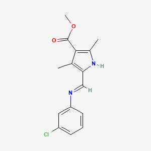 methyl 5-{(E)-[(3-chlorophenyl)imino]methyl}-2,4-dimethyl-1H-pyrrole-3-carboxylate