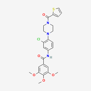 molecular formula C25H26ClN3O5S B12483475 N-{3-chloro-4-[4-(thiophen-2-ylcarbonyl)piperazin-1-yl]phenyl}-3,4,5-trimethoxybenzamide 