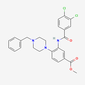 molecular formula C26H25Cl2N3O3 B12483509 Methyl 4-(4-benzylpiperazin-1-yl)-3-{[(3,4-dichlorophenyl)carbonyl]amino}benzoate 