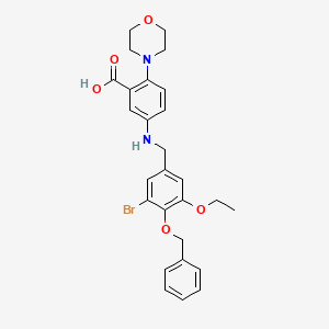 5-{[4-(Benzyloxy)-3-bromo-5-ethoxybenzyl]amino}-2-(morpholin-4-yl)benzoic acid