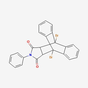 molecular formula C24H15Br2NO2 B12483535 1,8-Dibromo-17-phenyl-17-azapentacyclo[6.6.5.0~2,7~.0~9,14~.0~15,19~]nonadeca-2,4,6,9,11,13-hexaene-16,18-dione (non-preferred name) 