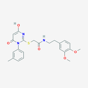 molecular formula C23H25N3O5S B12483565 N-[2-(3,4-dimethoxyphenyl)ethyl]-2-{[4-hydroxy-1-(3-methylphenyl)-6-oxo-1,6-dihydropyrimidin-2-yl]sulfanyl}acetamide 