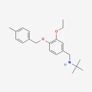 molecular formula C21H29NO2 B12483597 N-{3-ethoxy-4-[(4-methylbenzyl)oxy]benzyl}-2-methylpropan-2-amine 