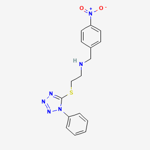 molecular formula C16H16N6O2S B12483625 N-(4-nitrobenzyl)-2-[(1-phenyl-1H-tetrazol-5-yl)sulfanyl]ethanamine 