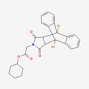 molecular formula C26H23Br2NO4 B12483646 Cyclohexyl (1,8-dibromo-16,18-dioxo-17-azapentacyclo[6.6.5.0~2,7~.0~9,14~.0~15,19~]nonadeca-2,4,6,9,11,13-hexaen-17-yl)acetate (non-preferred name) 