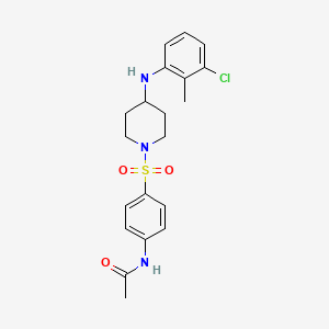 molecular formula C20H24ClN3O3S B12483685 N-[4-({4-[(3-chloro-2-methylphenyl)amino]piperidin-1-yl}sulfonyl)phenyl]acetamide 