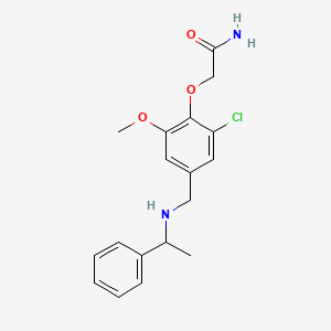 2-(2-Chloro-6-methoxy-4-{[(1-phenylethyl)amino]methyl}phenoxy)acetamide