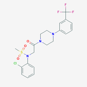 molecular formula C20H21ClF3N3O3S B12483694 N-(2-chlorophenyl)-N-(2-oxo-2-{4-[3-(trifluoromethyl)phenyl]piperazin-1-yl}ethyl)methanesulfonamide 