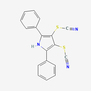 molecular formula C18H11N3S2 B12483712 2,5-diphenyl-1H-pyrrole-3,4-diyl bis(thiocyanate) 