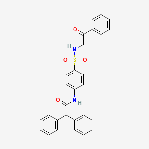 molecular formula C28H24N2O4S B12483727 N-{4-[(2-oxo-2-phenylethyl)sulfamoyl]phenyl}-2,2-diphenylacetamide 