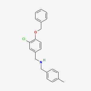 molecular formula C22H22ClNO B12483745 1-[4-(benzyloxy)-3-chlorophenyl]-N-(4-methylbenzyl)methanamine 