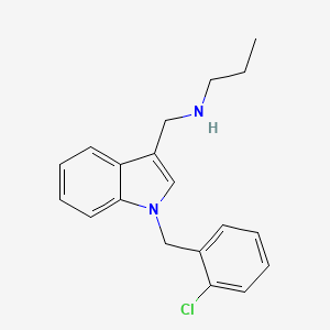 molecular formula C19H21ClN2 B12483753 N-{[1-(2-chlorobenzyl)-1H-indol-3-yl]methyl}propan-1-amine 