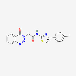 molecular formula C19H15N5O2S B12483758 N-[4-(4-methylphenyl)-1,3-thiazol-2-yl]-2-(4-oxo-1,2,3-benzotriazin-3(4H)-yl)acetamide 