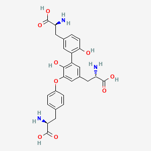 molecular formula C27H29N3O9 B1248376 (2S)-2-amino-3-[4-[5-[(2S)-2-amino-2-carboxyethyl]-3-[5-[(2S)-2-amino-2-carboxyethyl]-2-hydroxyphenyl]-2-hydroxyphenoxy]phenyl]propanoic acid 