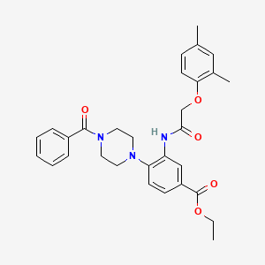 molecular formula C30H33N3O5 B12483764 Ethyl 3-{[(2,4-dimethylphenoxy)acetyl]amino}-4-[4-(phenylcarbonyl)piperazin-1-yl]benzoate 